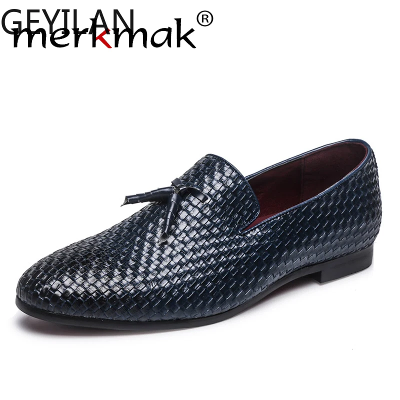 

Brand Men Shoes 2018 New Breathable Comfortable Men Loafers Tassel Weave Men's Flats Men Casual Shoes Big Size 48