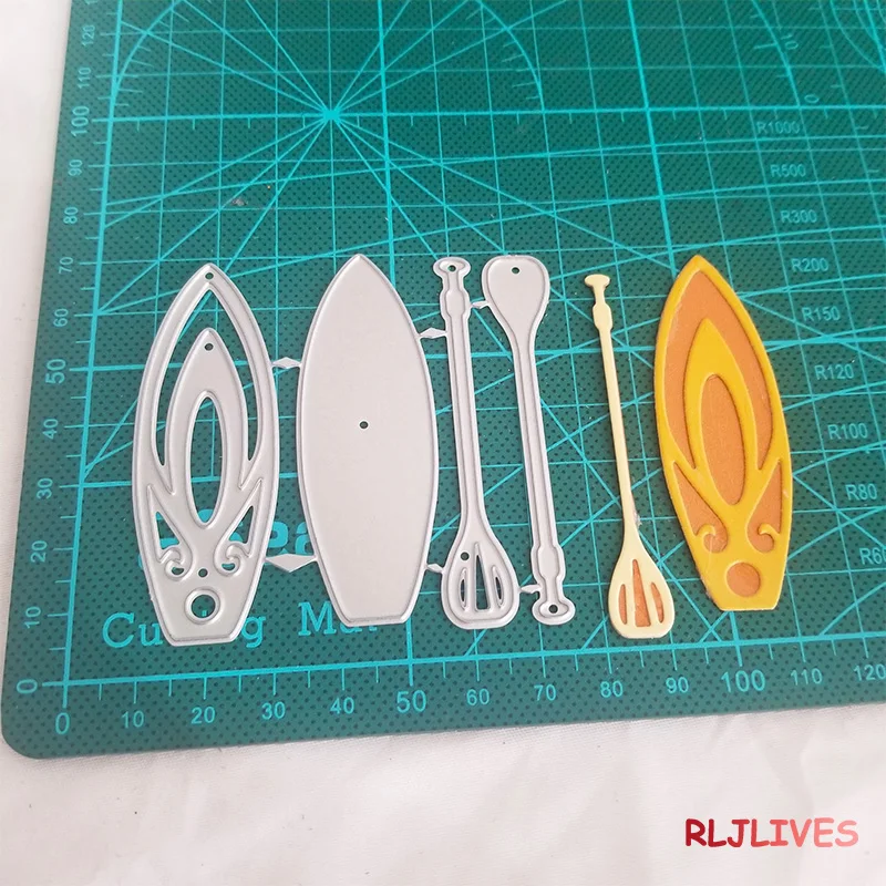 2er-Set Surf Paddle Boards Metall-Stanzformen, Schablonen für DIY Scrapbooking, Stempel/Fotoalbum, dekorative Prägung, DIY-Papierkarten – Detail 4