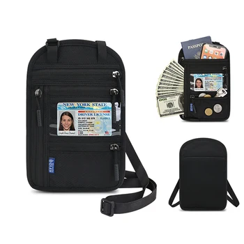 Держатель для паспорта, дорожный шейный кошелек с RFID-блокировкой, Обложка для паспорта, держатель для документов, органайзер для карт, мобильный телефон Bag 1