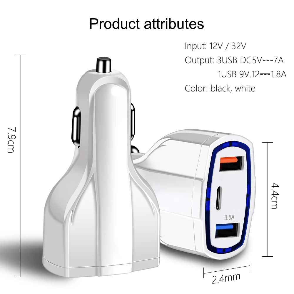 Suhach Dual USB Quick Charge QC 3,0 Автомобильное зарядное устройство для iPhone usb type-C PD быстрое зарядное устройство для мобильного телефона быстрое зарядное устройство автомобильное зарядное устройство