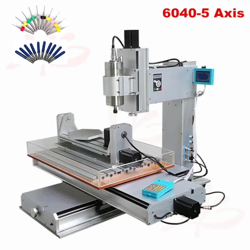 5axis cnc machine 5 оси колонки типа cnc 6040 1500 Вт водяного охлаждения шпинделя металла гравировки сверлильный станок с бесплатными резаками сверла - Цвет: 5axis cnc machine