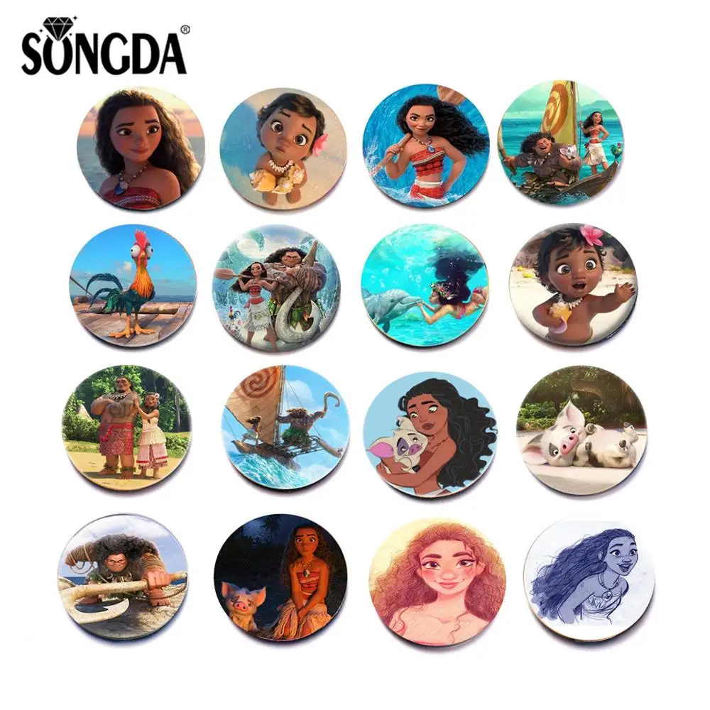 SONGDA мультфильм принцесса Moana 25 мм круглый ручной работы стеклянный кабошон