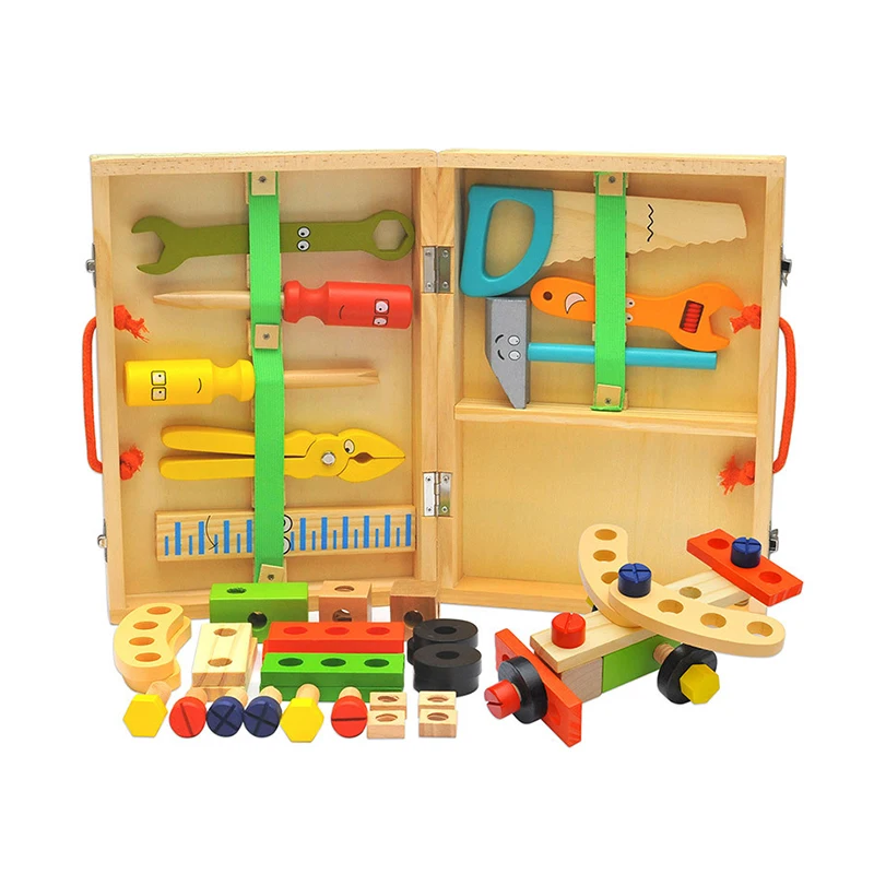 Kids Wood Repair Set Baby Multifunctional Tool Toys Portable Box Cartoon Early Educational Puzzle Toy Gift | Игрушки и хобби