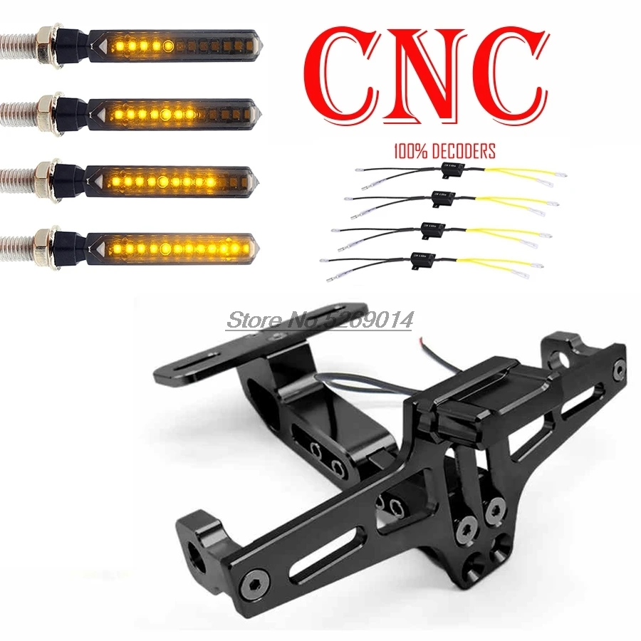 LED with 100% decoders CNC aluminum Motorcycle License Plate Cover For Rr 2004 G310Gs Ktm 250 Gsr Cygnus Honda Steed 400 49Mm | Автомобили