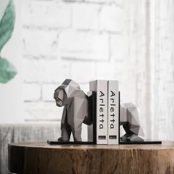 

CREATIVE SIMULATION ANIMAL GEOMETRY GORILLA BOOKENDS RESIN ART&CRAFT DECORATION CREATIVE STUDY OFFICE DESKTOP ORNAMENTS X5837