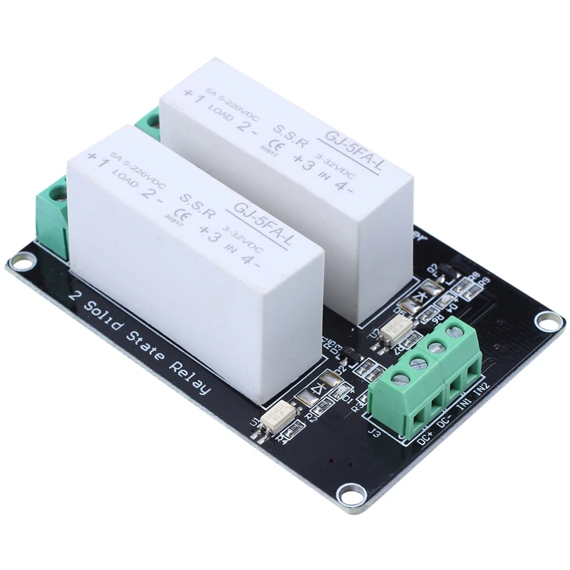 

3-32V DC 2 Channel SSR Solid State Relay high-low trigger 5A 5v12v For Arduino