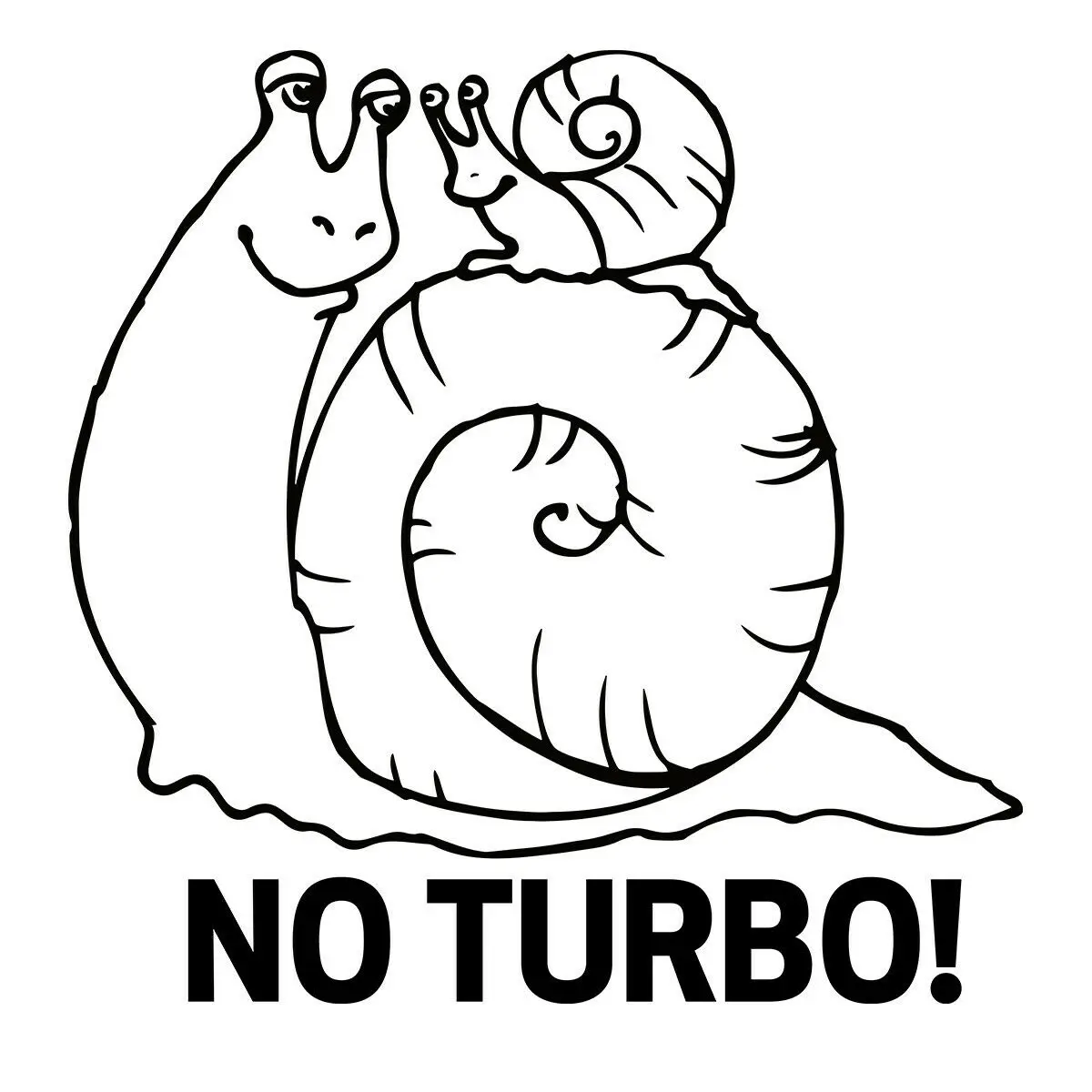 

16*16cm Snails No Turbo Car Vinyl Sticker jdm Car Window Wall Truck Bumper Laptop Decal