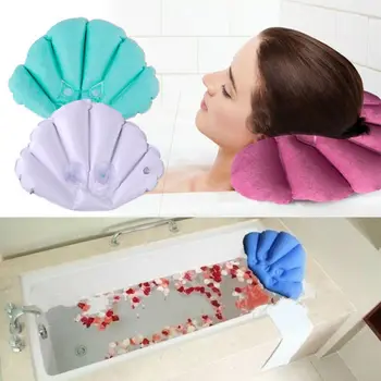 

Comfortable Bath Tub PVC Foam Pillow Pad Headrest Inflatable Pillow Suction Cups Free shipping Bath Pillows