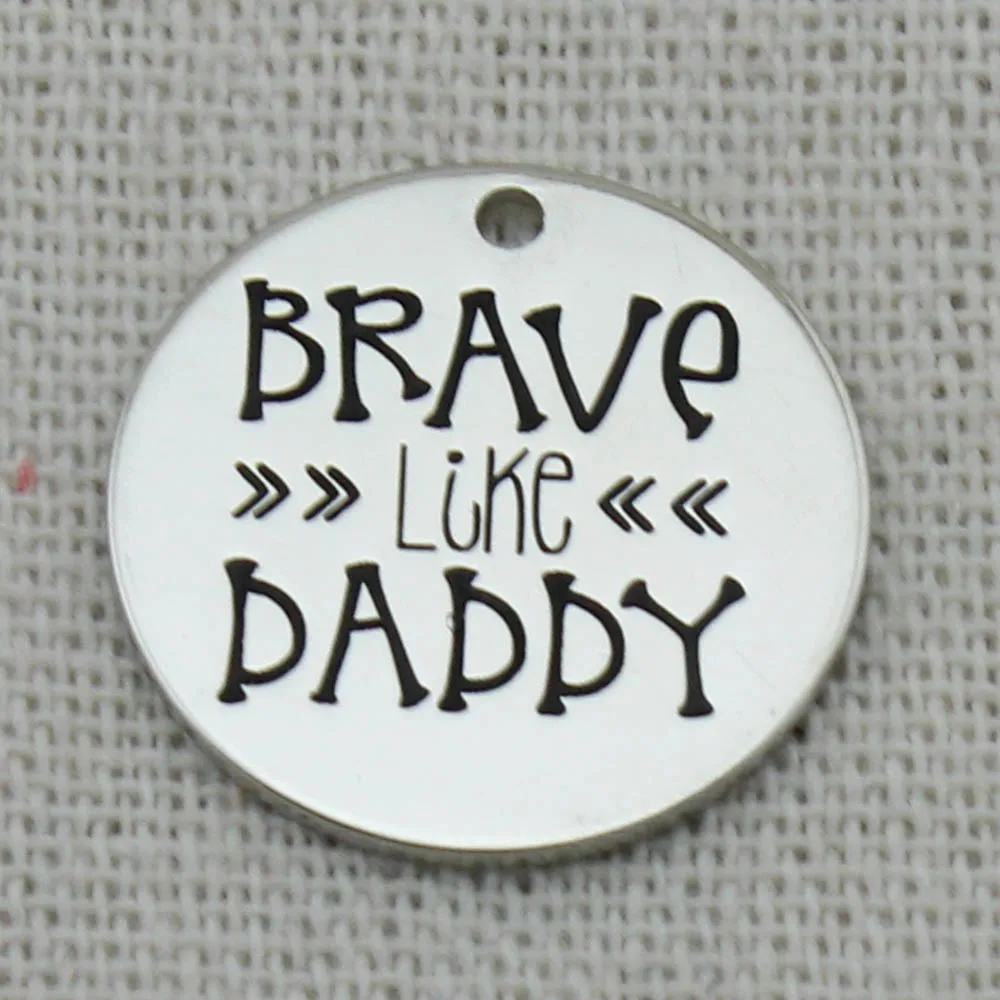 Подвески BRAVE LIKE DAD оптовая продажа подвески ожерелья с лазерной гравировкой