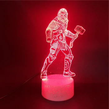 

Alarm Clock Base The Avengers Thor Pretty Prize for Teenager Led Night Light USB Touch Sensor Lamp Bedroom Bright Base Bluetooth