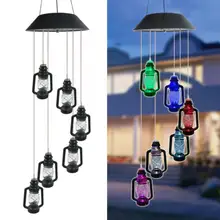 1,2 в 600 мАч Солнечный ветряной колокольчик светильник светодиодный садовый подвесной Спиннер лампа Изменение цвета Горячая Распродажа Рождественская садовая люстра