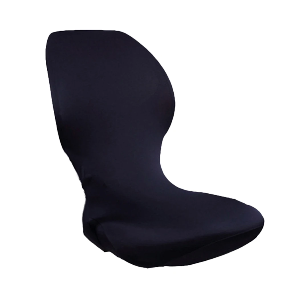 Navy Blue Современный компьютерный офисный поворотный Чехол для стула, эластичный антимакассар чистый цвет - Цвет: Navy Blue