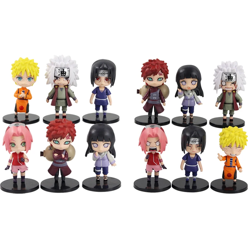 6 шт./лот Наруто Фигурки Хината Uzumaki Naruto Sakura Обувь в стиле Итачи Гаара Джирайя