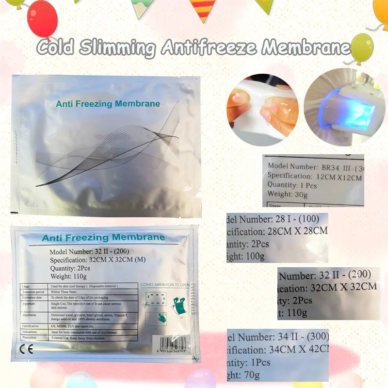 US $249.98 100Pcs Antifreeze Membrane 2828Cm 3232Cm AntiFreezing Membrane Antifreezing Membrane Pad For Fat Freezing Ce