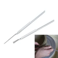 1 x Feather Pin + 1 x Pro Needle Wire Texture Pottery Clay Tools Set Texture Brush Tools Ceramics Modeling Tool New