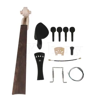 

Yibuy DIY Accessories Black Wood Color 1/4 Violin Fittings with Neck Type-1