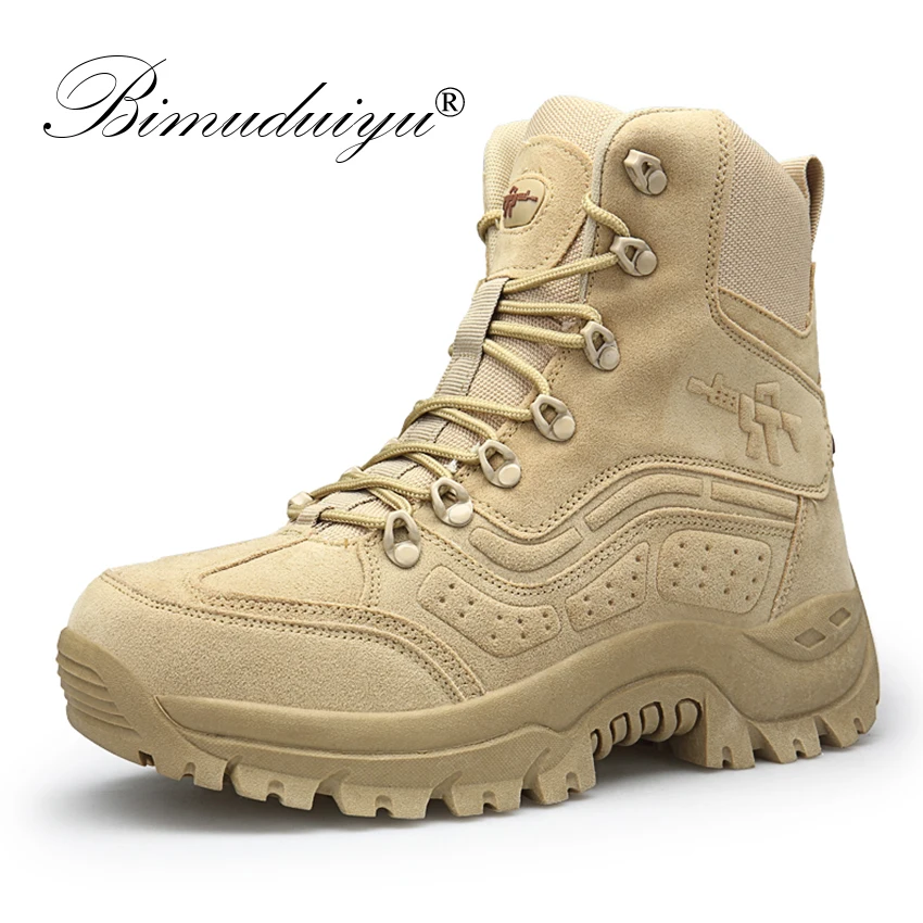 

BIMUDUIYU Winter Autumn Men Military Boots Quality Special Force Tactical Desert Combat Ankle Boats Army Work Shoes Snow Boots