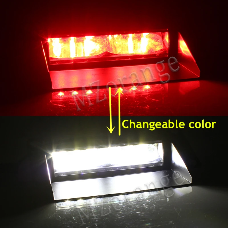 MIZIAUTO 6LED 12 V/24 V для полицейской машины стробоскоп световая панель из RedBlue тире Аварийная сигнализация световая сигнальная лампа белый Янтарный сменный - Испускаемый цвет: Red Change White