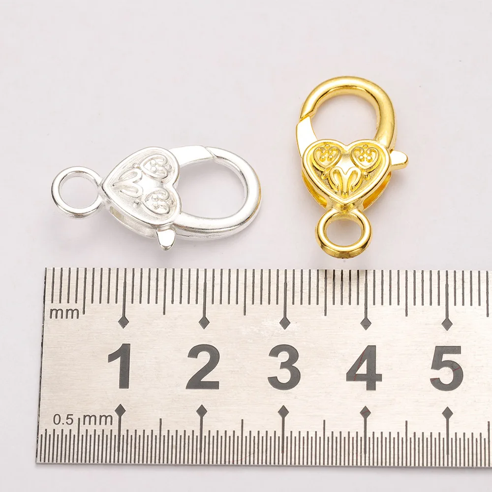 10pcs/lot 26x15MM Lobster Clasp Hooks Heart Keychain Clasps Bracelet Chain Accessory for Jewelry Making Components DIY stainless steel clasps jewelry making tools