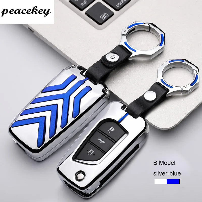 Металлический чехол для ключей из цинкового сплава для Toyota Yaris Camry Corolla Prado REIZ Crown RAV4 Hilux