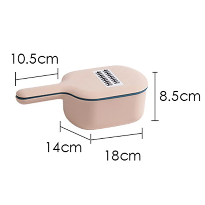 8PCS PP Stainless Steel Vegetable Cutter Mandoline Slicer Peeler Storage Basket Grater Kitchen Tool for Potato Carrot Cheese