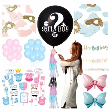 

Baby Shower Foil Balloon Mommy To Be Blue Pink Confetti Its Boy Girl Gender Reveal Babyshower Party Supplies Decor Accessories