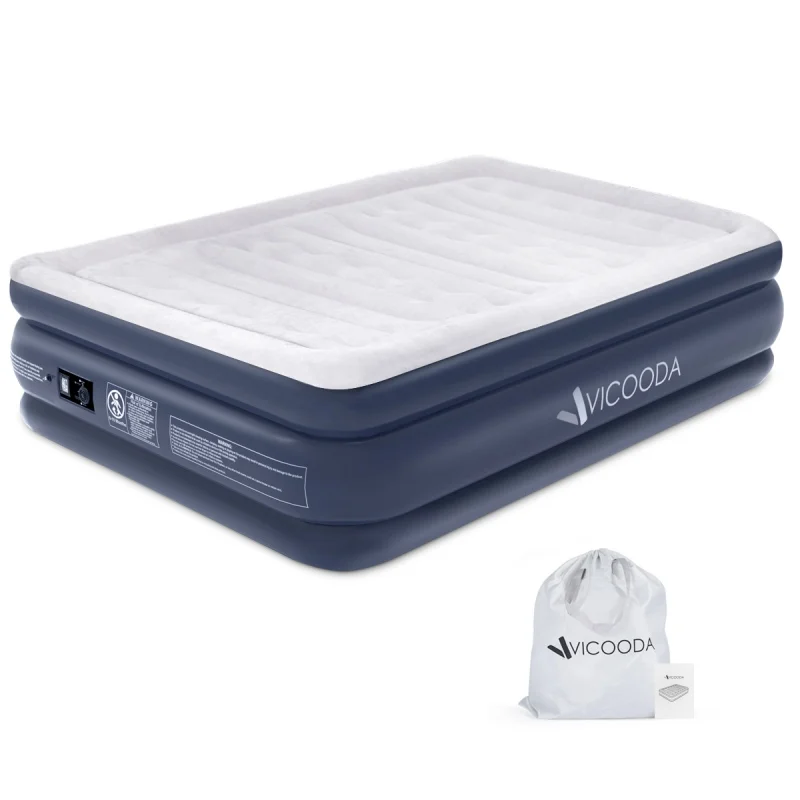 

US Interface Standard Inflatable Bed No Leakage Camping Home Air Mattress Air Bed With Rechargeable Pump