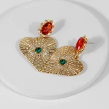 ZiccoWong серьги в форме сердца для женщин и девочек, полностью Стразы для глаз, дизайн, высокое качество, серьги-гвоздики, ювелирное изделие, подарок