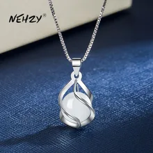 NEHZY 925 стерлингового серебра 2021 новая женская мода, ювелирное изделие, высокое качество, Круглый Опал Агат подвеской капелькой из камня Длина 45 см NEHZY 925 стерлингового серебра 2021 новая женская мода, ювелирное изделие, высокое качество, Круглый Опал Агат подвеской капелькой из камня Длина 45 см