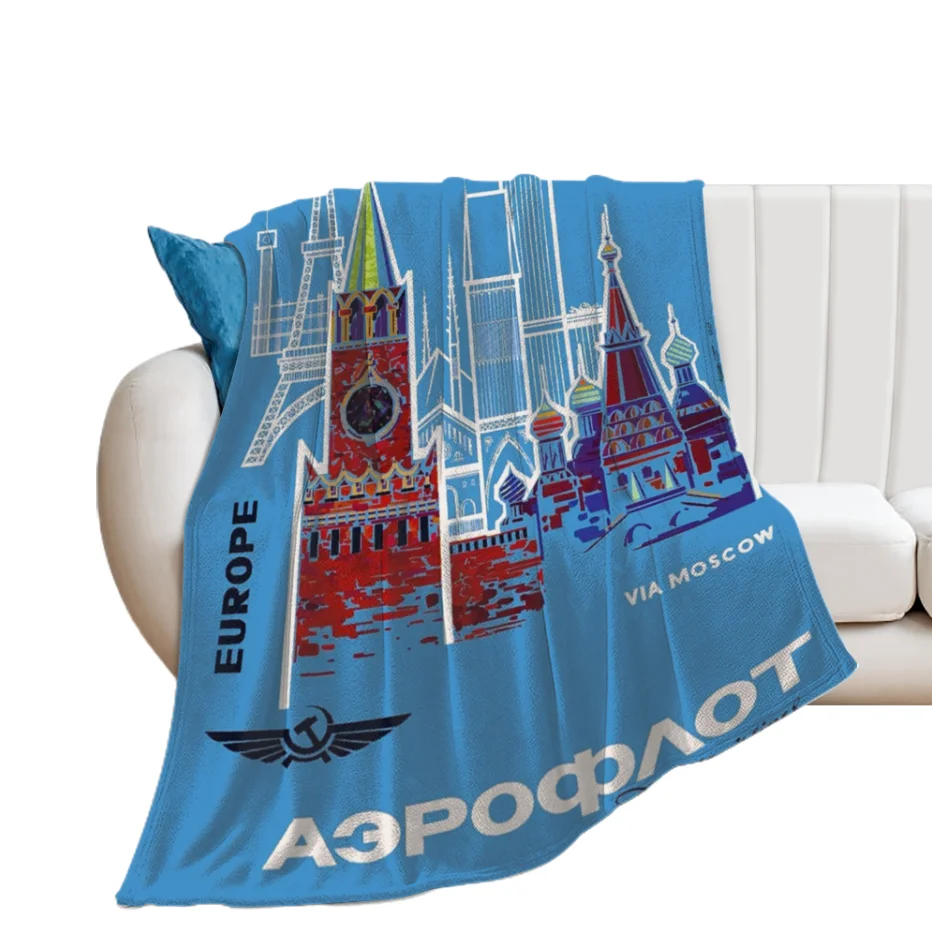 Одеяло авиационного русского пилота Aeroflot пушистое теплое одеяло для зимы мягкое