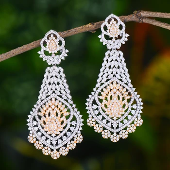 

GODKI 63MM BIG BOLD Geometric Dangle Earring For Women Wedding Cubic Zirconia DUBAI Bridal Earring Jewelry Accessories 2020