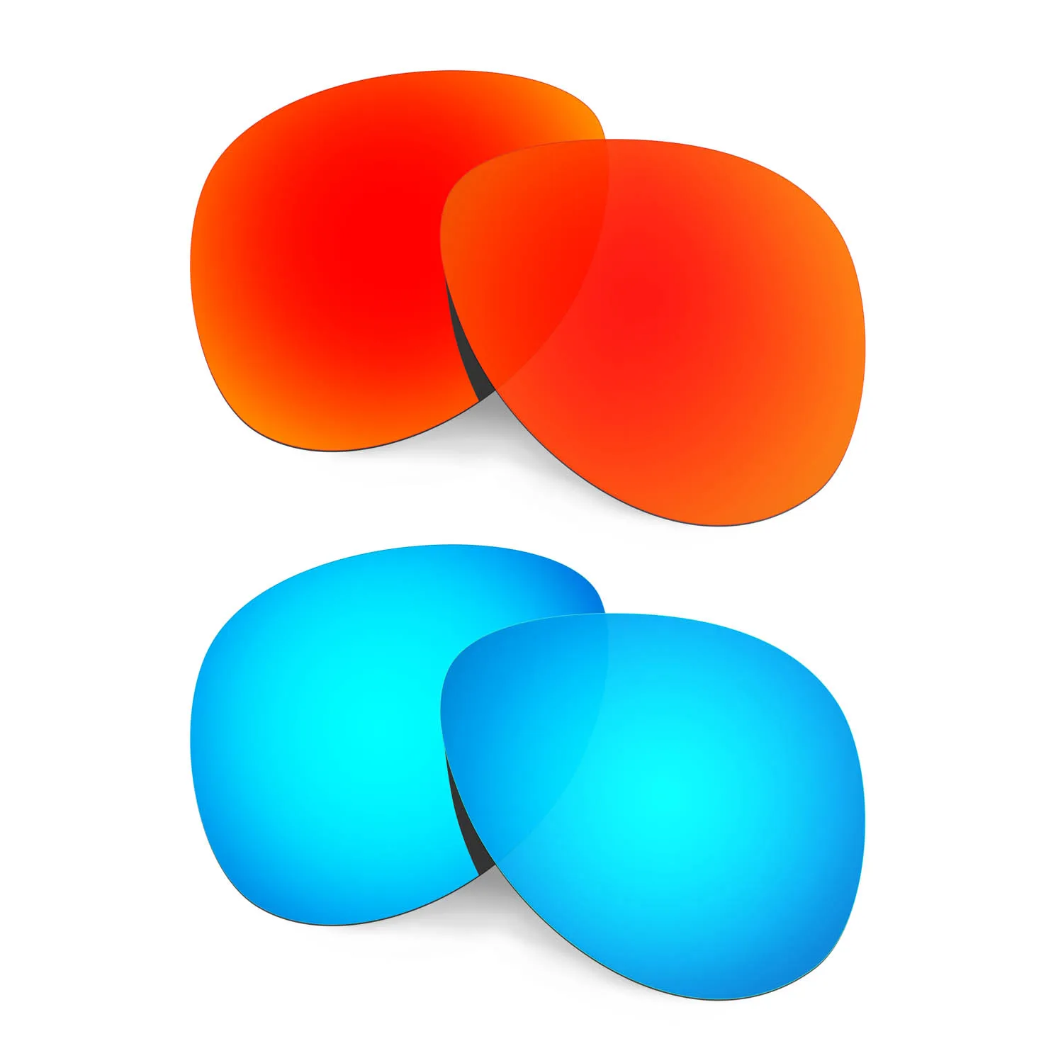 

HKUCO For Plaintiff Sunglasses Polarized Replacement Lenses - Red&Blue 2 Pairs