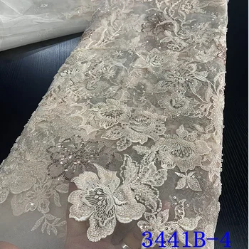 

2020 mesh lace african net lace fabric french lace fabric with embroidered and bead high quality AMY3441B