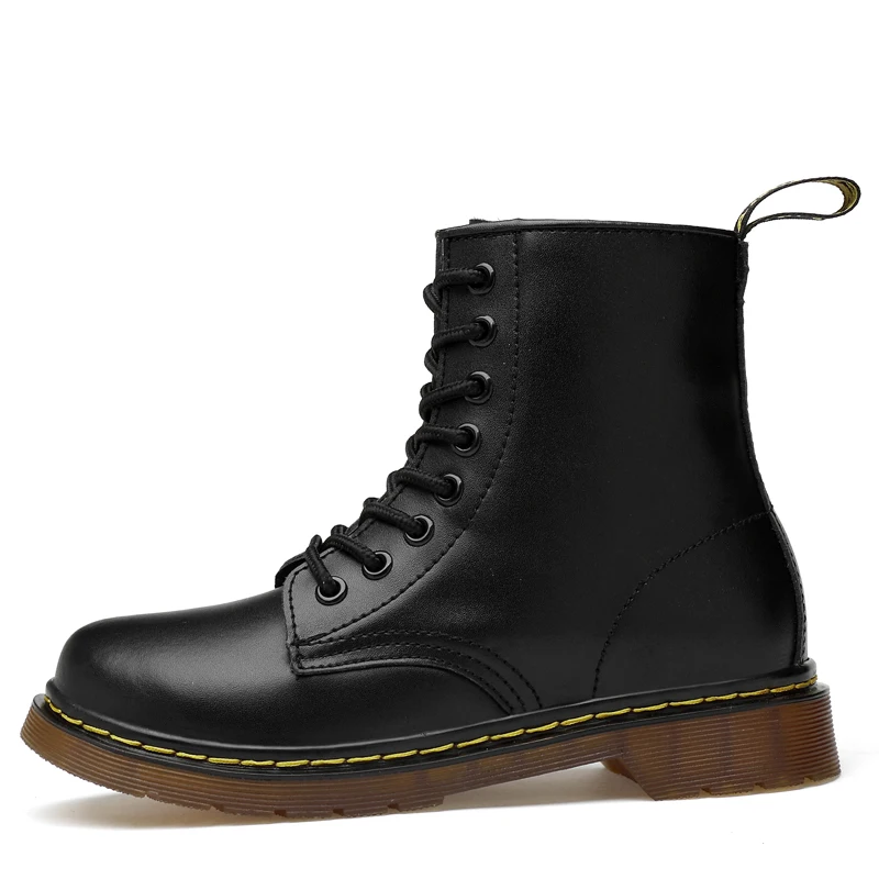 Черный Ботинки мужская в стиле "панк"; ботинки на резиновой подошве; zapatos de hombre; на плоской подошве; кожаные сапожки; Ботинки Martin; ботильоны Для мужчин, натуральная кожа - Цвет: Черный