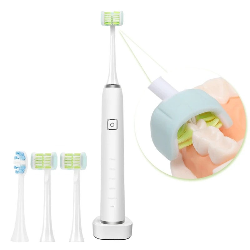 Adult Rechargeable Sonic Electric Toothbrush with 3x Replacement Heads and Portable Toothbrush with Timing Function Adult Rechargeable Sonic Electric Toothbrush with 3x Replacement Heads and Portable Toothbrush with Timing Function
