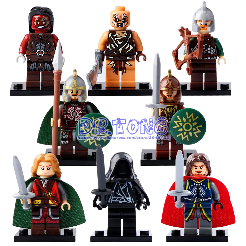 

50pcs Super Heroes Lord of the Rings Eomer Theoden Archer Mordor Orc Eowyn Wraith Building Blocks Toys for Kids X0142