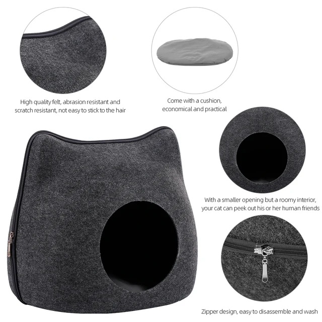 Dog Cat Bed Cave Sleeping Bag Felt Cloth Pet House Nest Cat Basket Products With Cushion