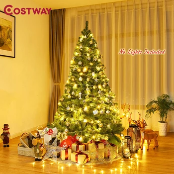 

6' / 7.5' / 9' PVC Artificial Christmas Tree Premium Hinged Stable Thick Metal Trunk Dense Realistic PVC Needles Christmas Tree