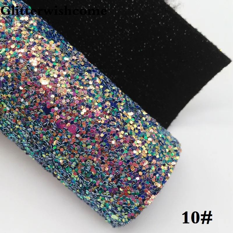 Glitterwishcome 21X29 см A4 Размер синтетическая кожа, Переливающаяся ультра Смешанная массивная блестящая кожа ткань винил для бантов, GM048A - Цвет: 10