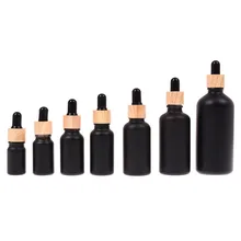 

New Dropper Bottle Tubes Frosted Black Glass Aromatherapy Refillable Bottle For Essential Massage Oil Pipette Container
