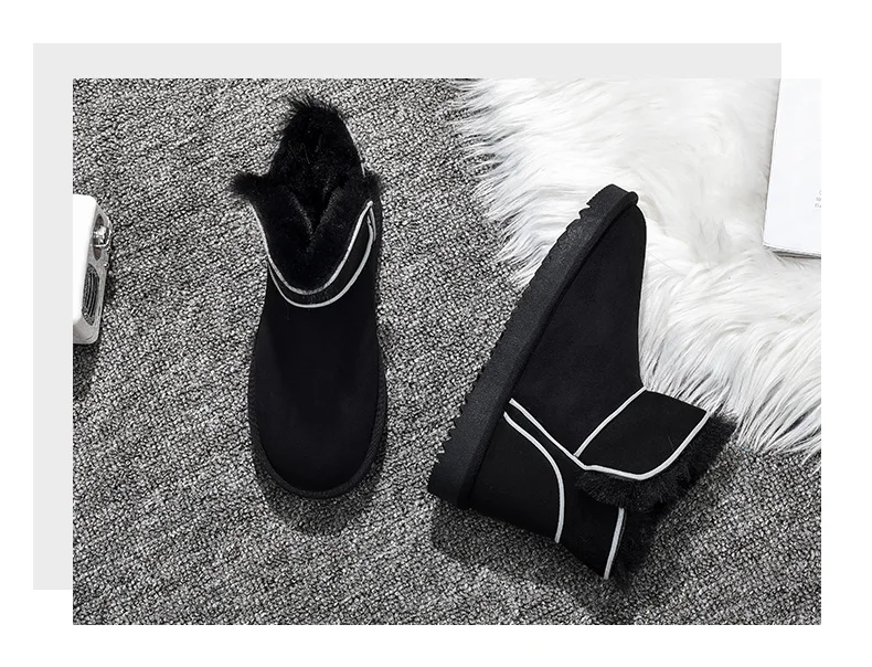 Г. Зимние качественные женские ботинки ботильоны с круглым носком меховая обувь на толстом каблуке на плоской подошве женские носки теплые ботинки