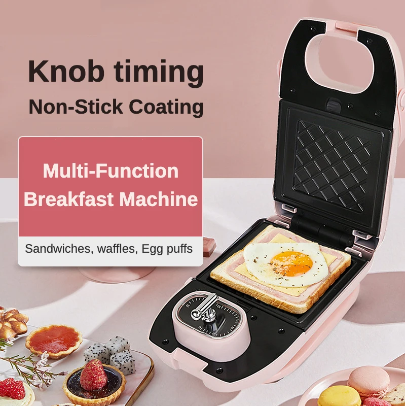 1pc 750w European Standard Cake Maker Suitable For Kids' Pancakes, Waffles,  Paninis, Breakfast, Lunch, Snacks, Home Cooking, Compact Design,  Sandwiches, Easy To Clean