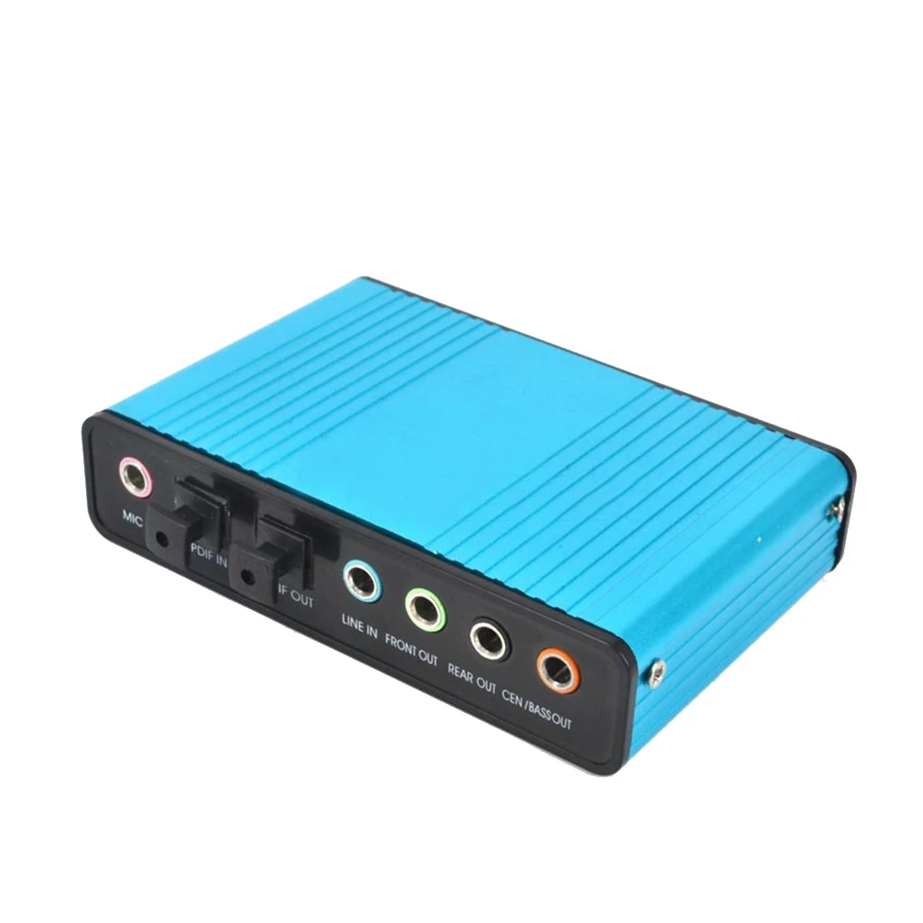 Профессиональный внешний USB звуковая карта канал 5,1/7,1 оптический адаптер звуковой карты аудио драйвер для ПК компьютер ноутбук - Цвет: Синий