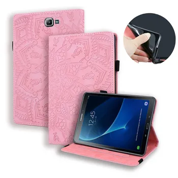 

Flip Stand Tablet Case for Samsung Galaxy Tab A 6 2016 10.1" 3D Flower Embossed Cover for Etui Samsung SM T580 T585 Tablet capa
