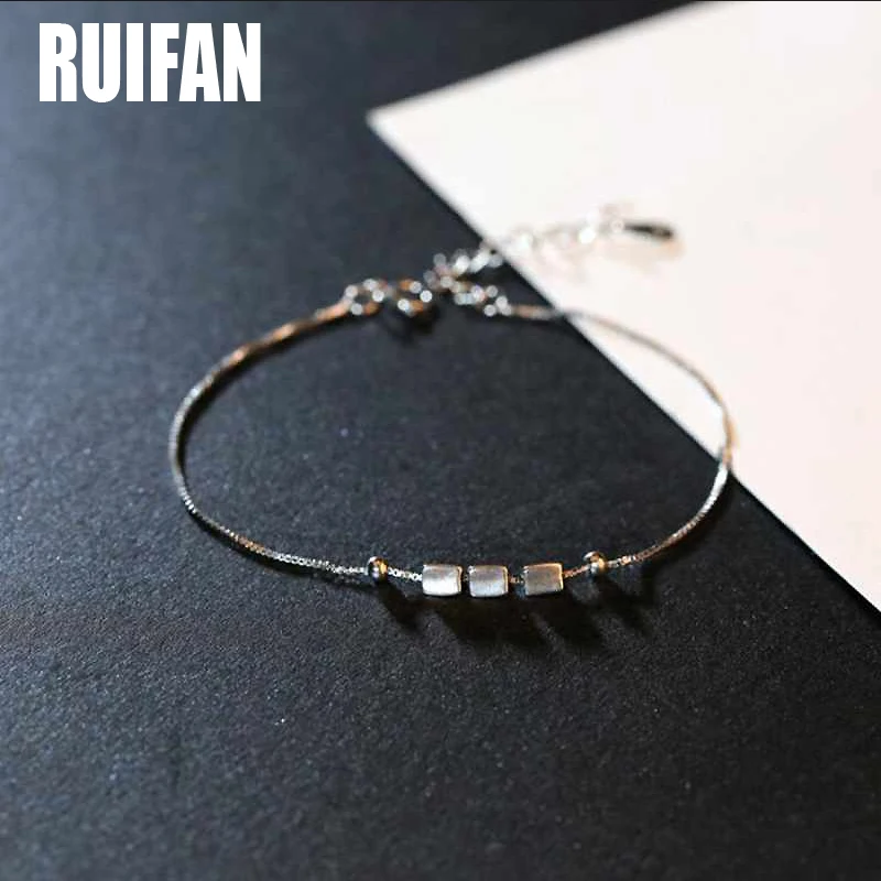 Элегантные женские браслеты Ruifan из серебра 925 пробы на удачу очаровательный