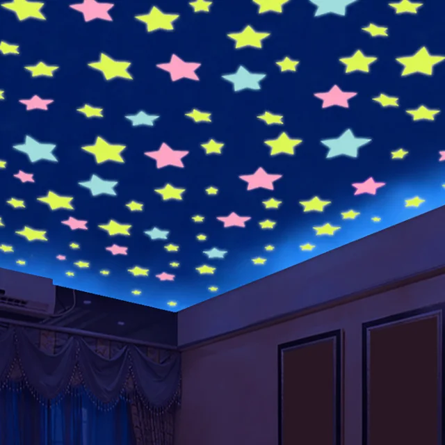 1 SET Night Luminous Stars Stickers Funny Toys for Kids Bedroom Decor Christmas Birthday Gift Glow in the Dark Toys 1