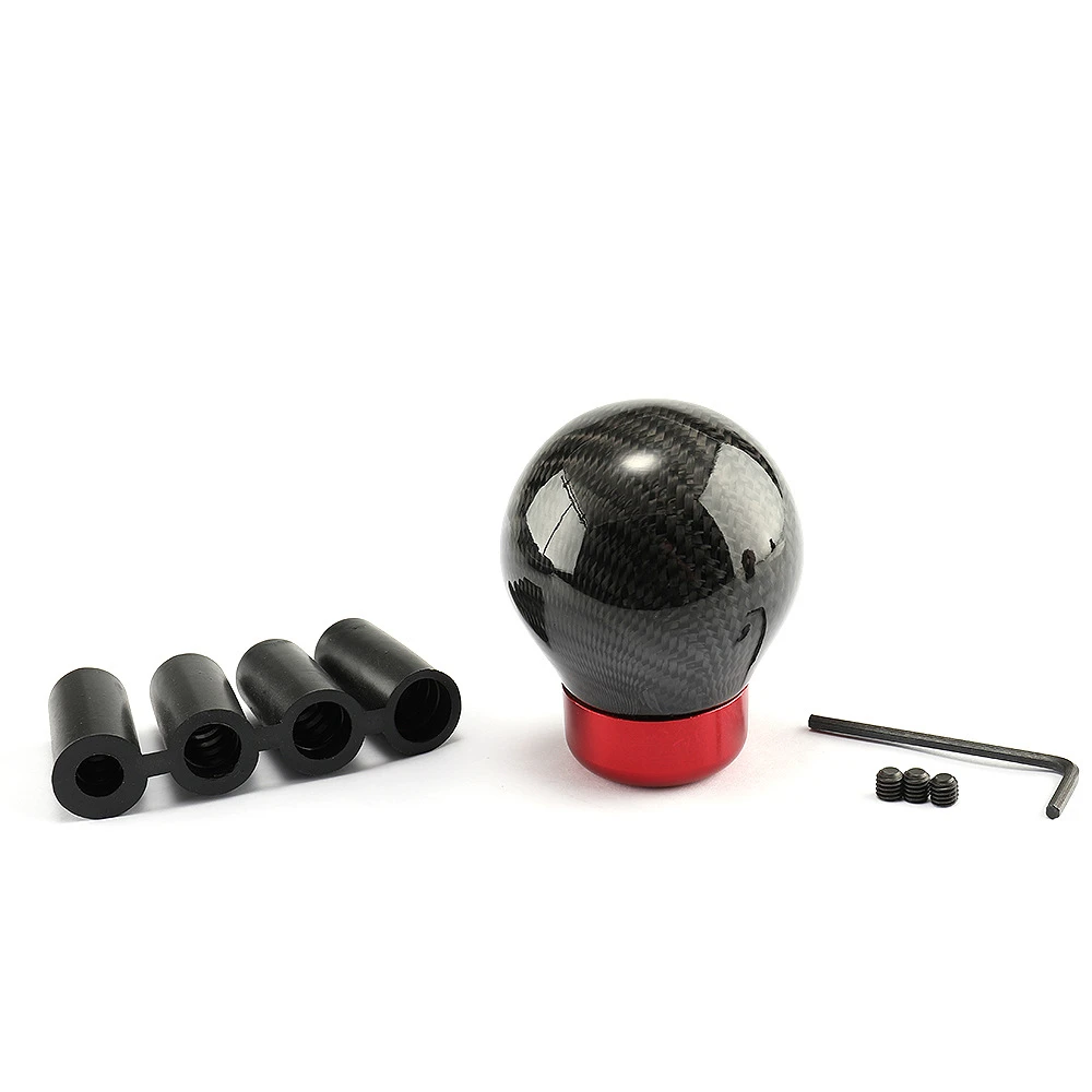 Universal Car Carbon Fiber Manual Gear Shift Knob Stick MT AT Gearstick 