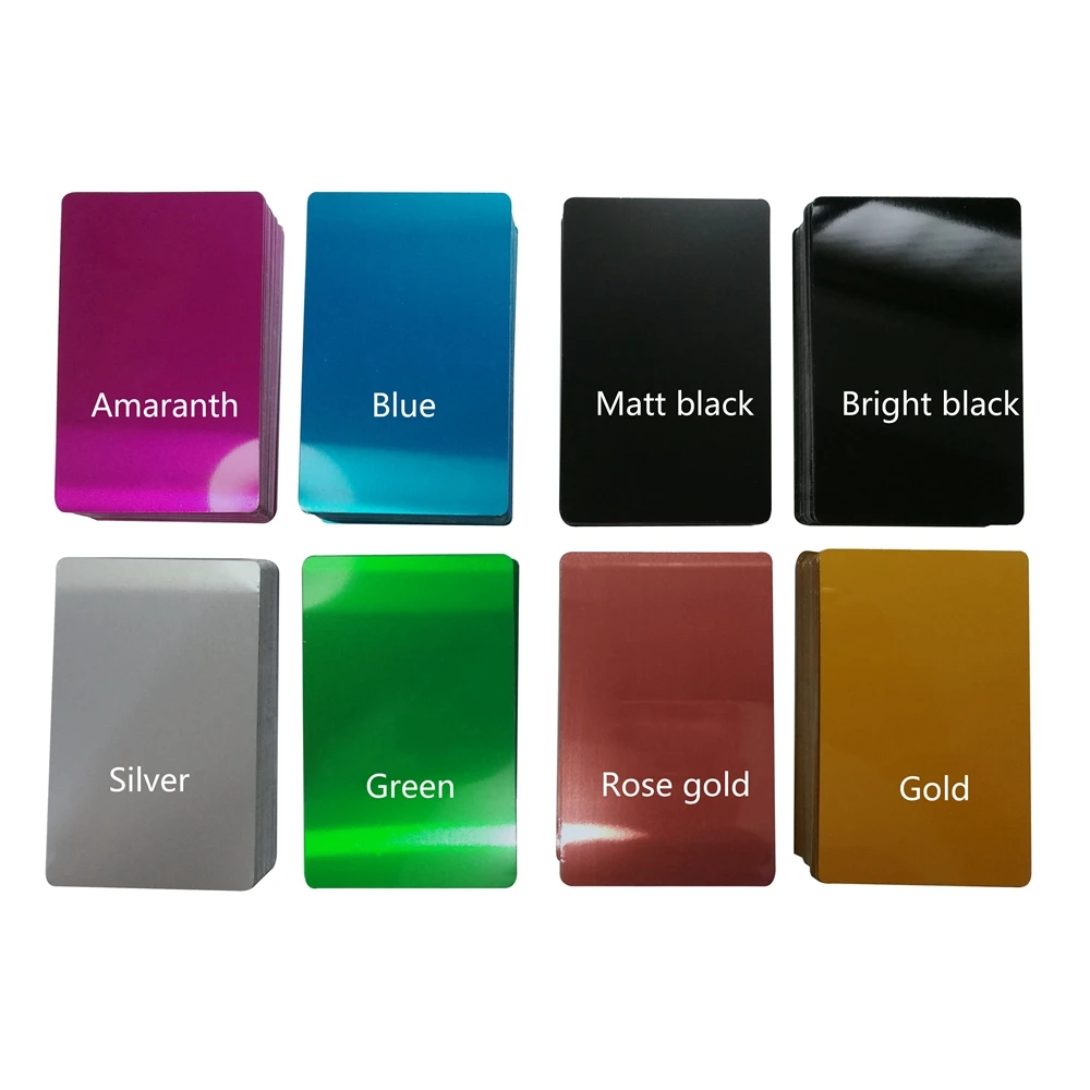 0.22mm Blank Color Coated Aluminum Metal Nameplate Namecard Business Metallic Membership For Lasering Engraving DIY Gift Cards