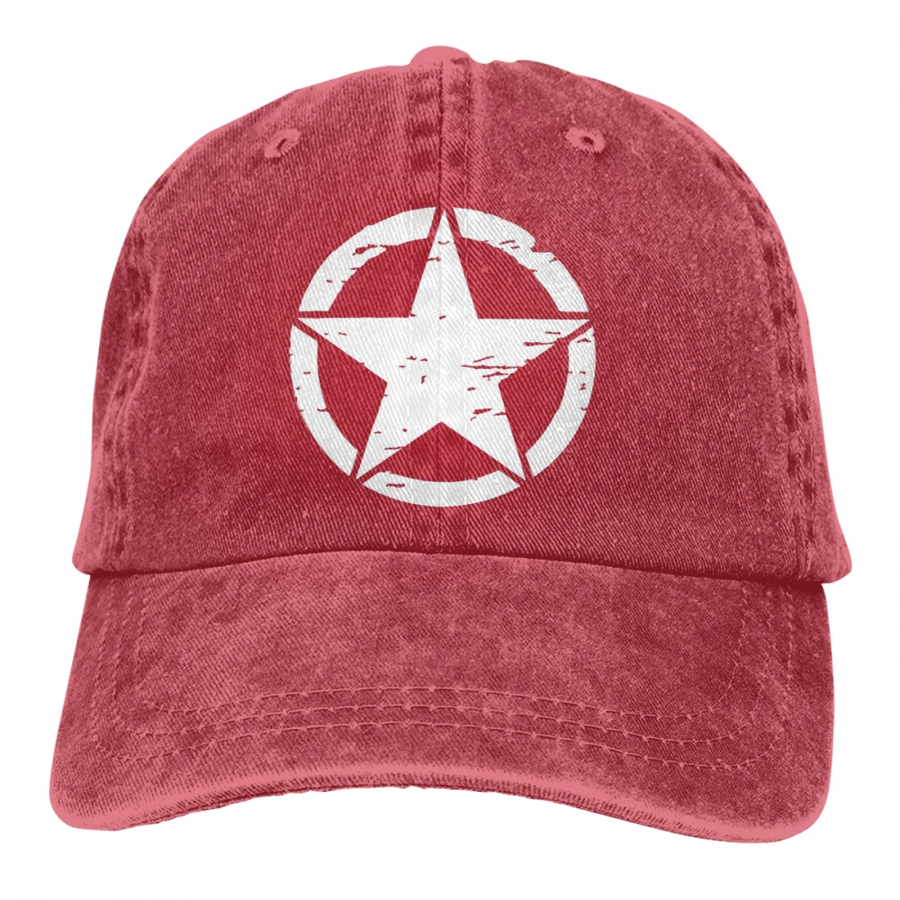 Армейский Военный Звездный потрепанный Casquette черный унисекс Мужские Женские джинсовые бейсболка с ремешком кепки Регулируемый Гольф папа шляпа