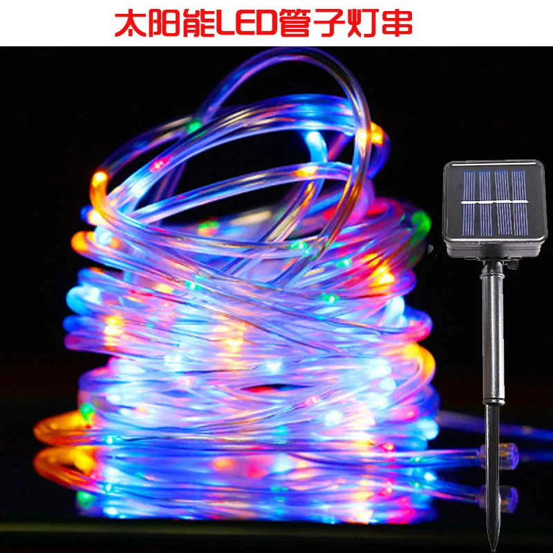 

LED Solar Tube Lights Rainbow Tube Outdoor Waterproof LED Light String Christmas Tree Courtyard Decorative String Lights